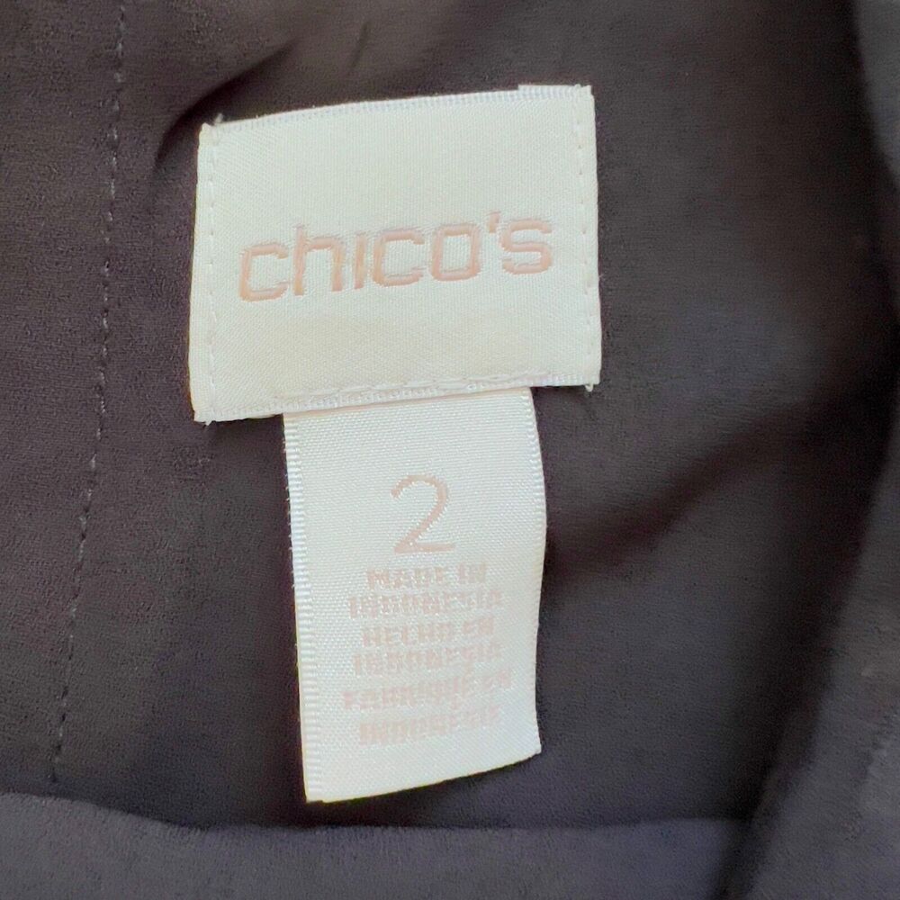 Chico's Tank Size 2 (L/12) Black Classic Layer Jade Crossover Back Zipper - Picture 4 of 8